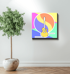 Guitar Line Art 1 Wrapped Canvas - Beyond T-shirts