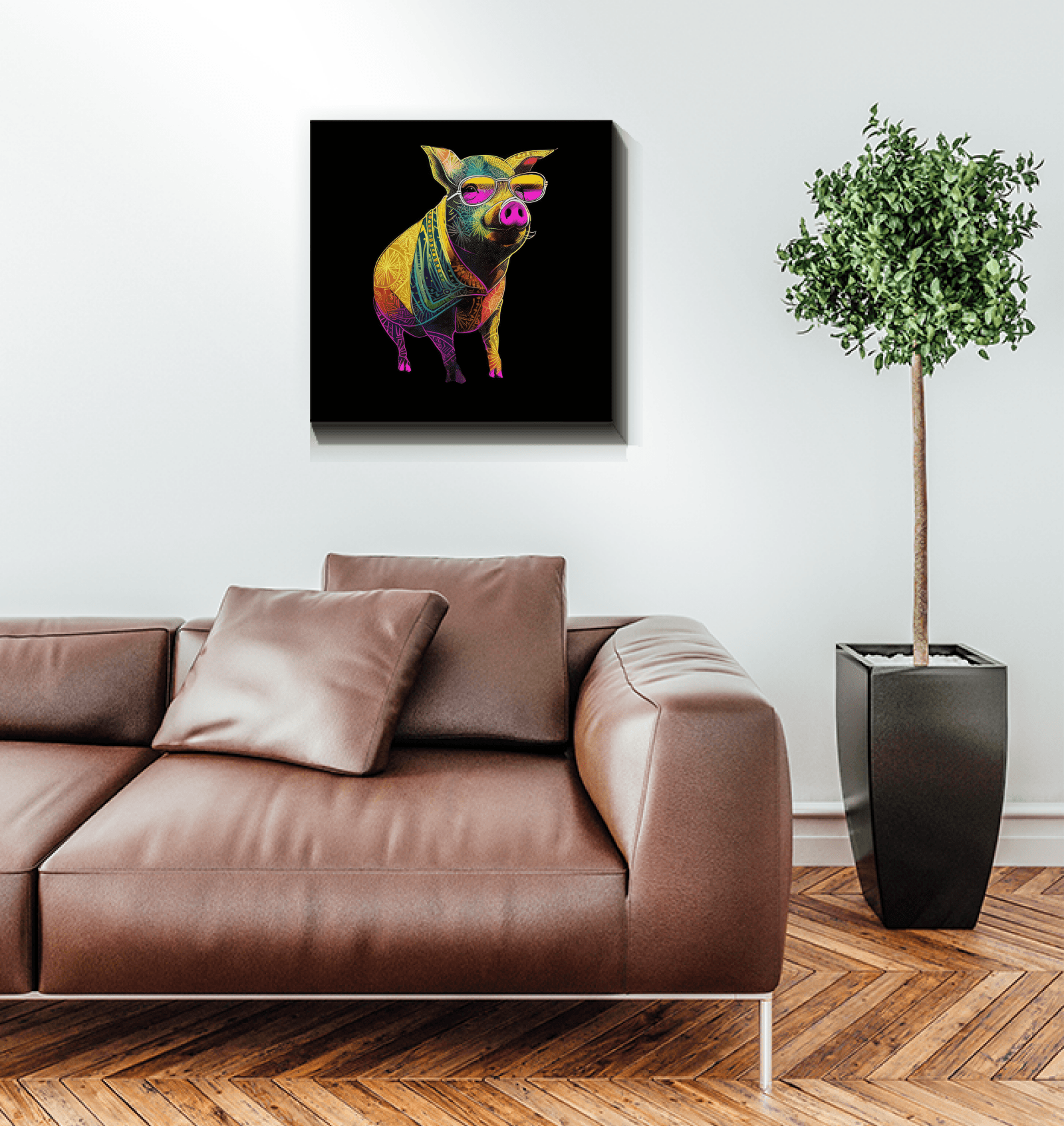 Playful Piglet Canvas Art - Beyond T-shirts