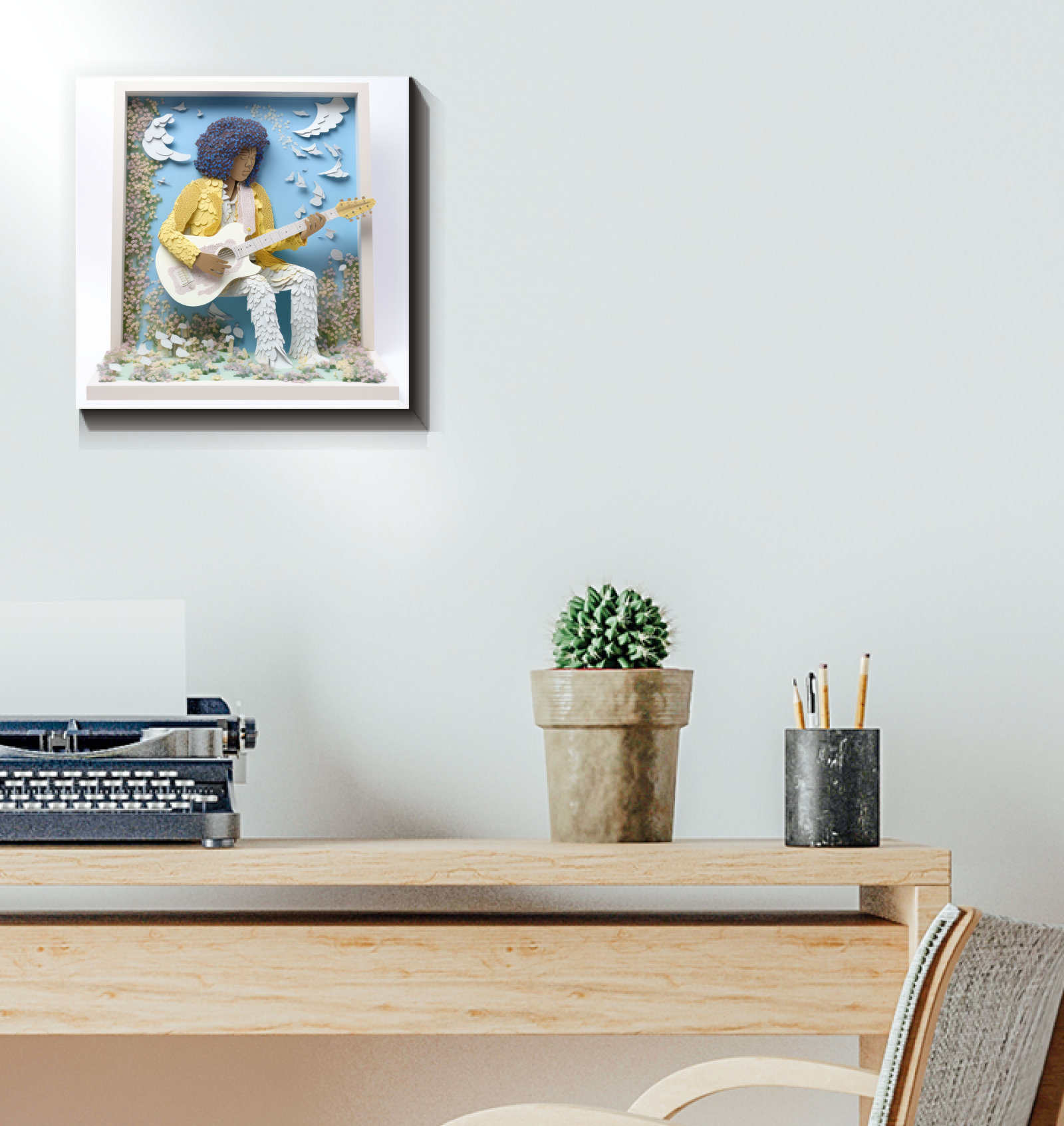 Detailed view of the intricate floral design on Vintage Fantasy Canvas.