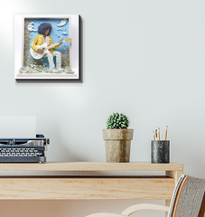 Detailed view of the intricate floral design on Vintage Fantasy Canvas.