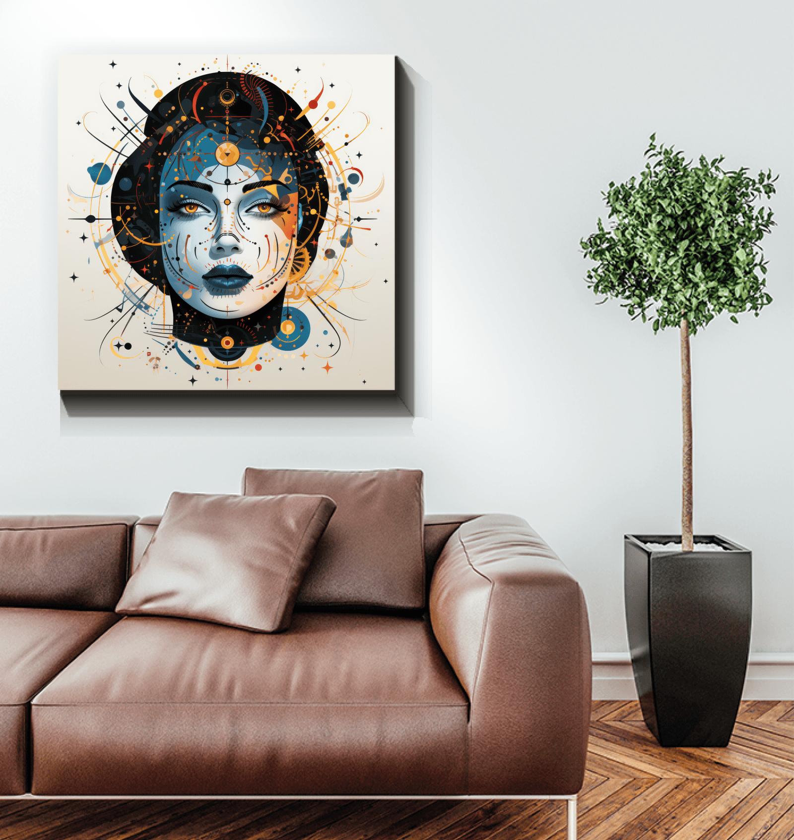 Vibrant Womanhood: Abstract Canvas Print - Beyond T-shirts