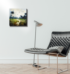 Misty Forest Landscape Wrapped Canvas