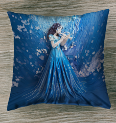 Artistic Oceanic Kirigami Adventure design on indoor pillow.