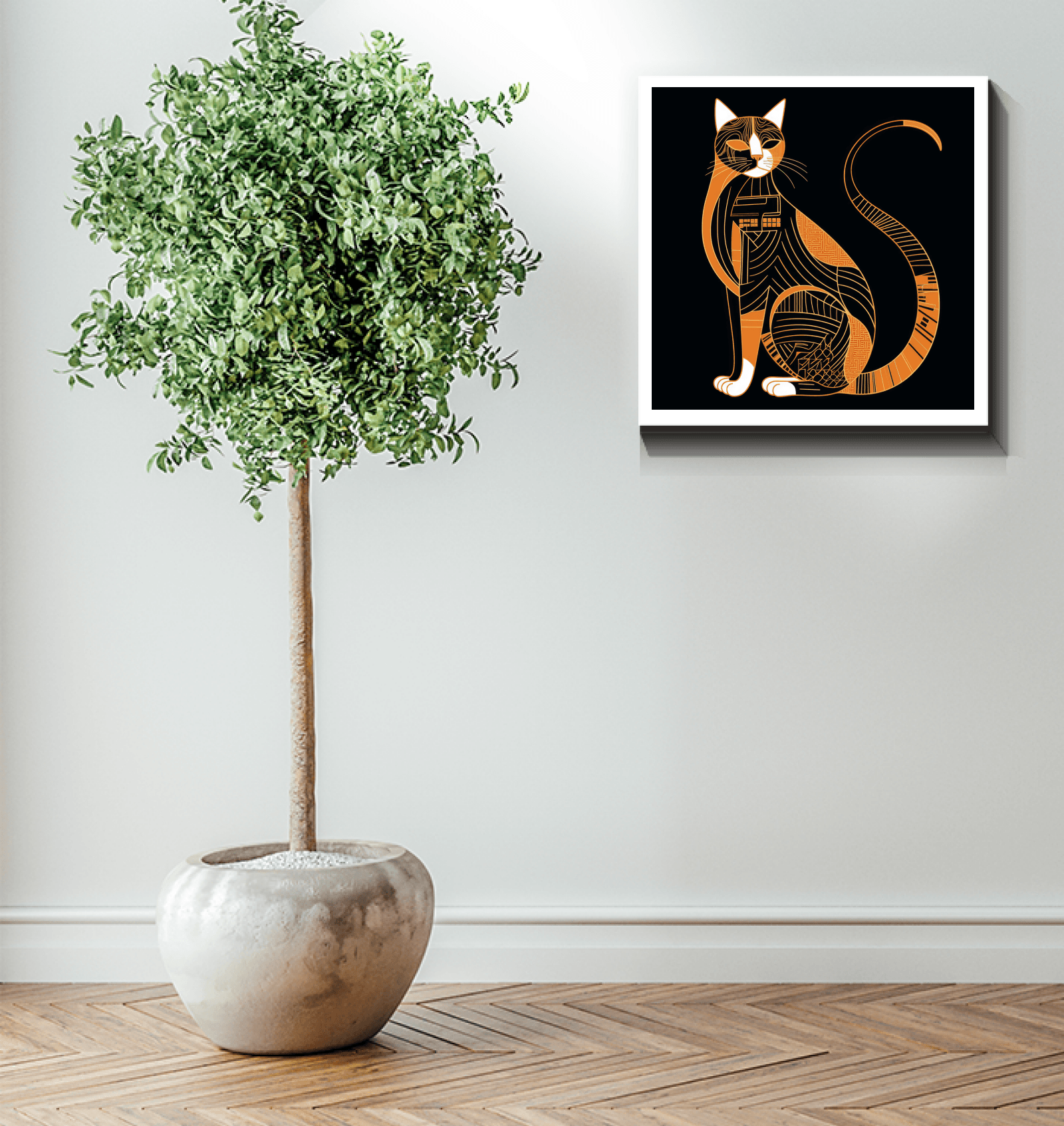 Majestic Feline Silhouette Canvas - Beyond T-shirts