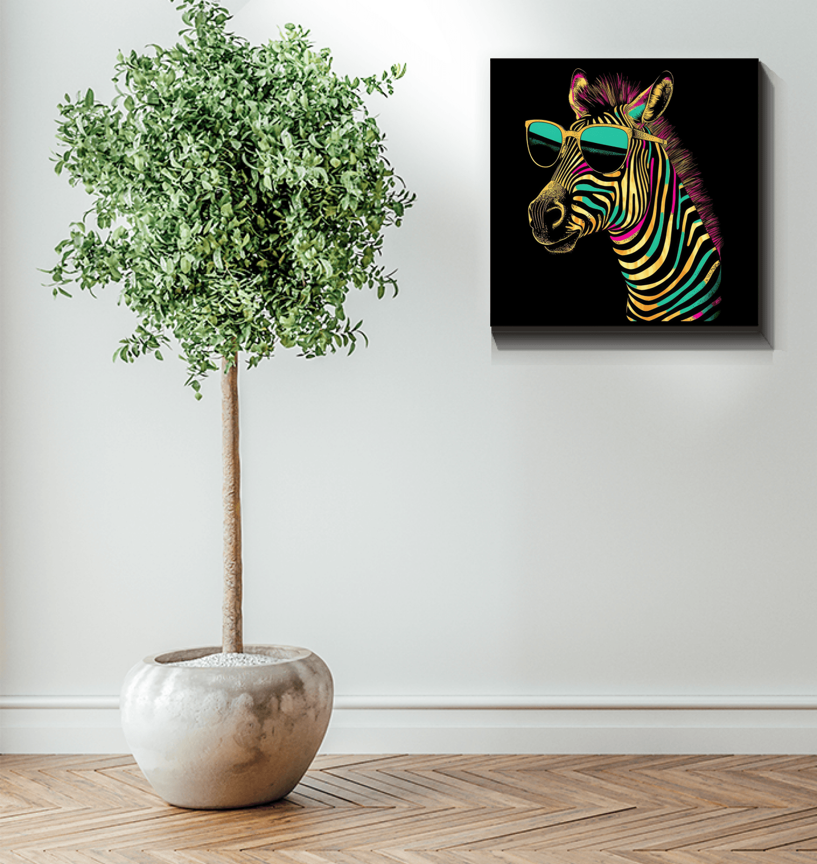 Elegant Zebra Portrait Canvas Art - Beyond T-shirts