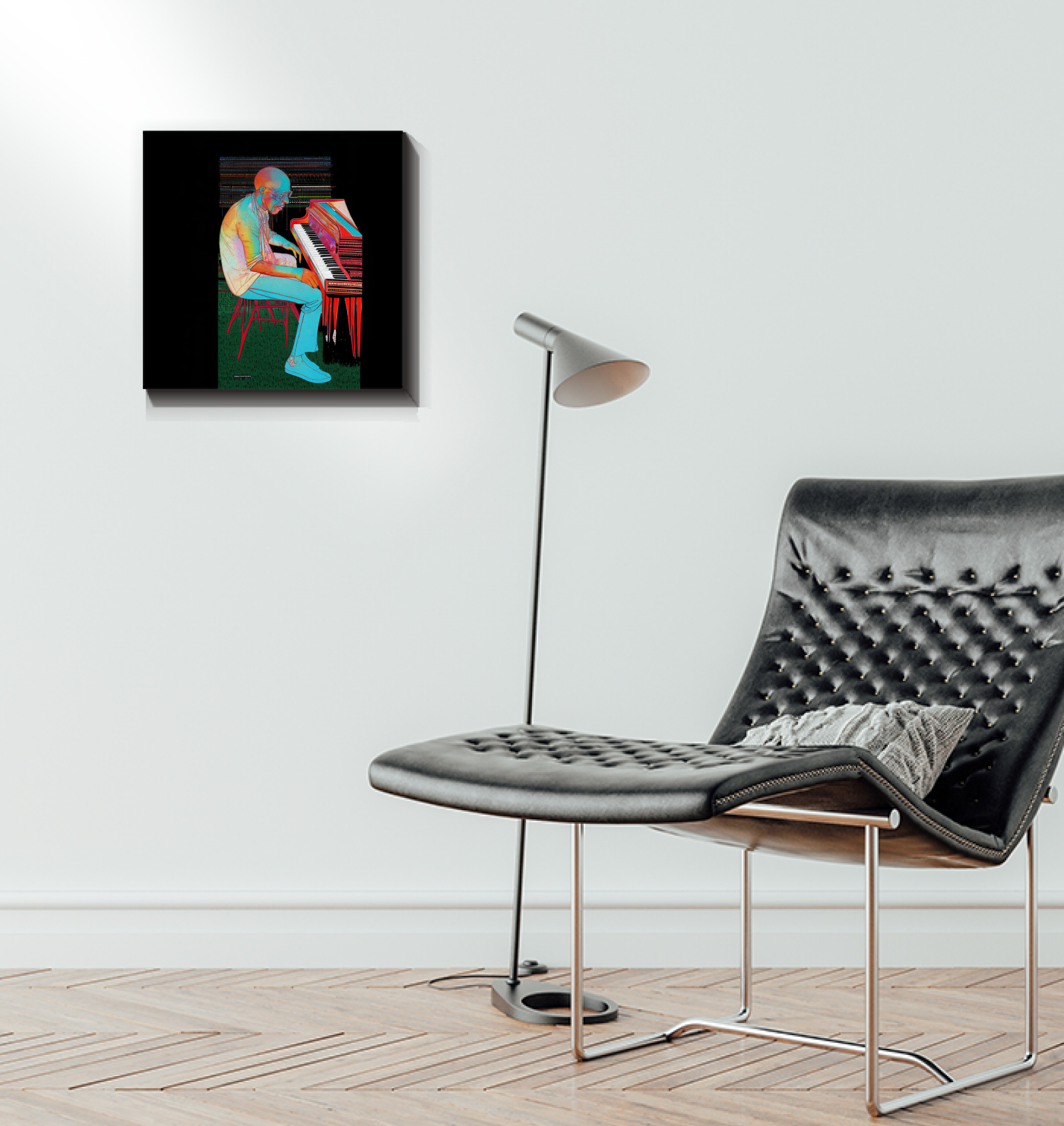 Lotus Love Wrapped Canvas - Room Setting