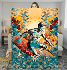 Sunset Surfing Dreams Sherpa Blanket - Beyond T-shirts