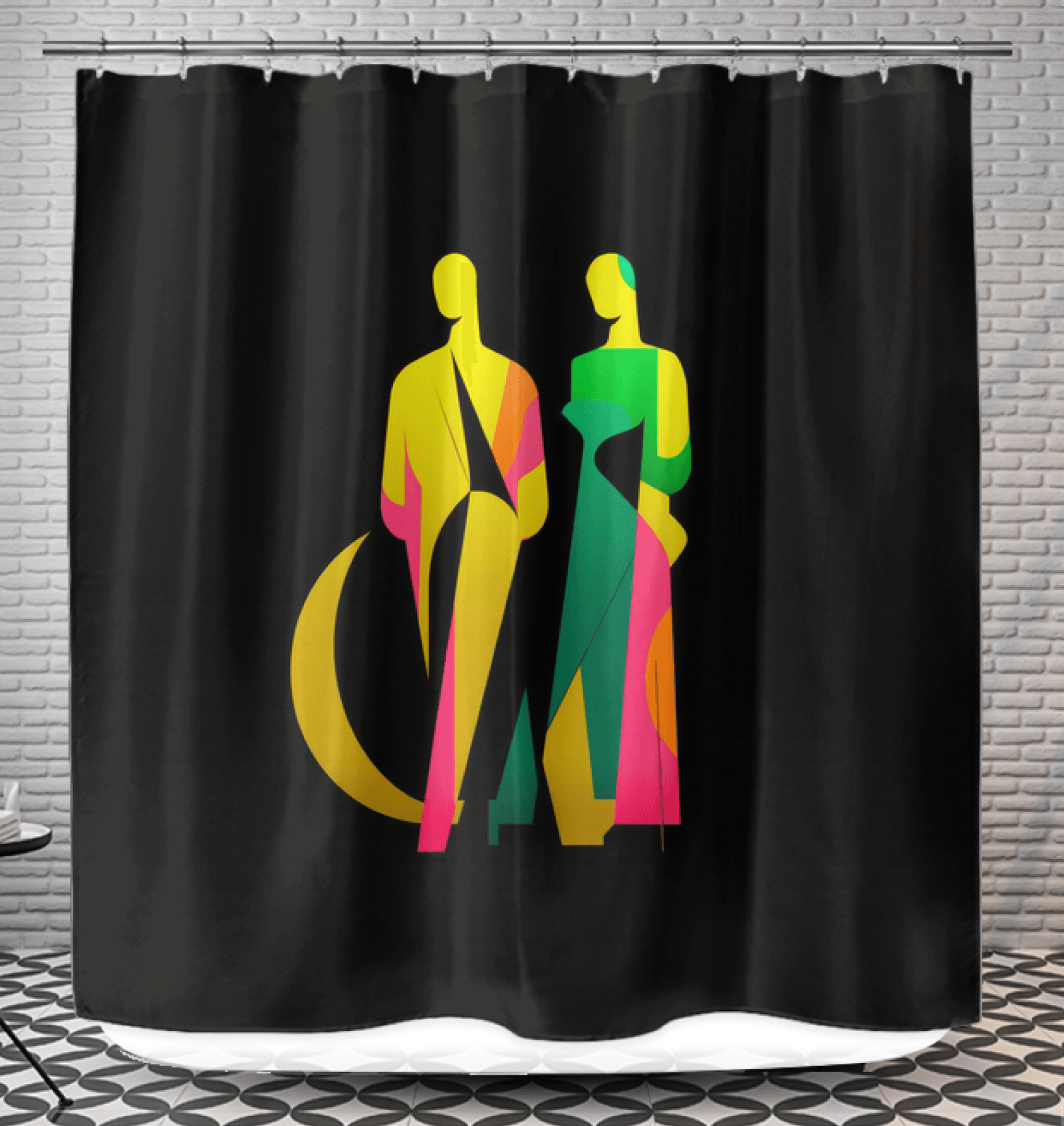 Chic Abstract Bath Curtain - Beyond T-shirts