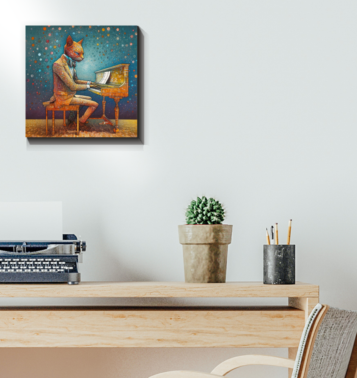 Cat's Elegance Wrapped Canvas