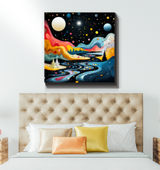 Luminous Lilies Pond Landscape Canvas