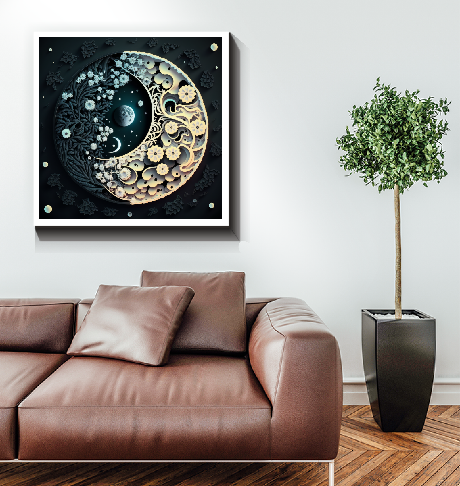 Art piece with electric equilibrium concept for modern decor.