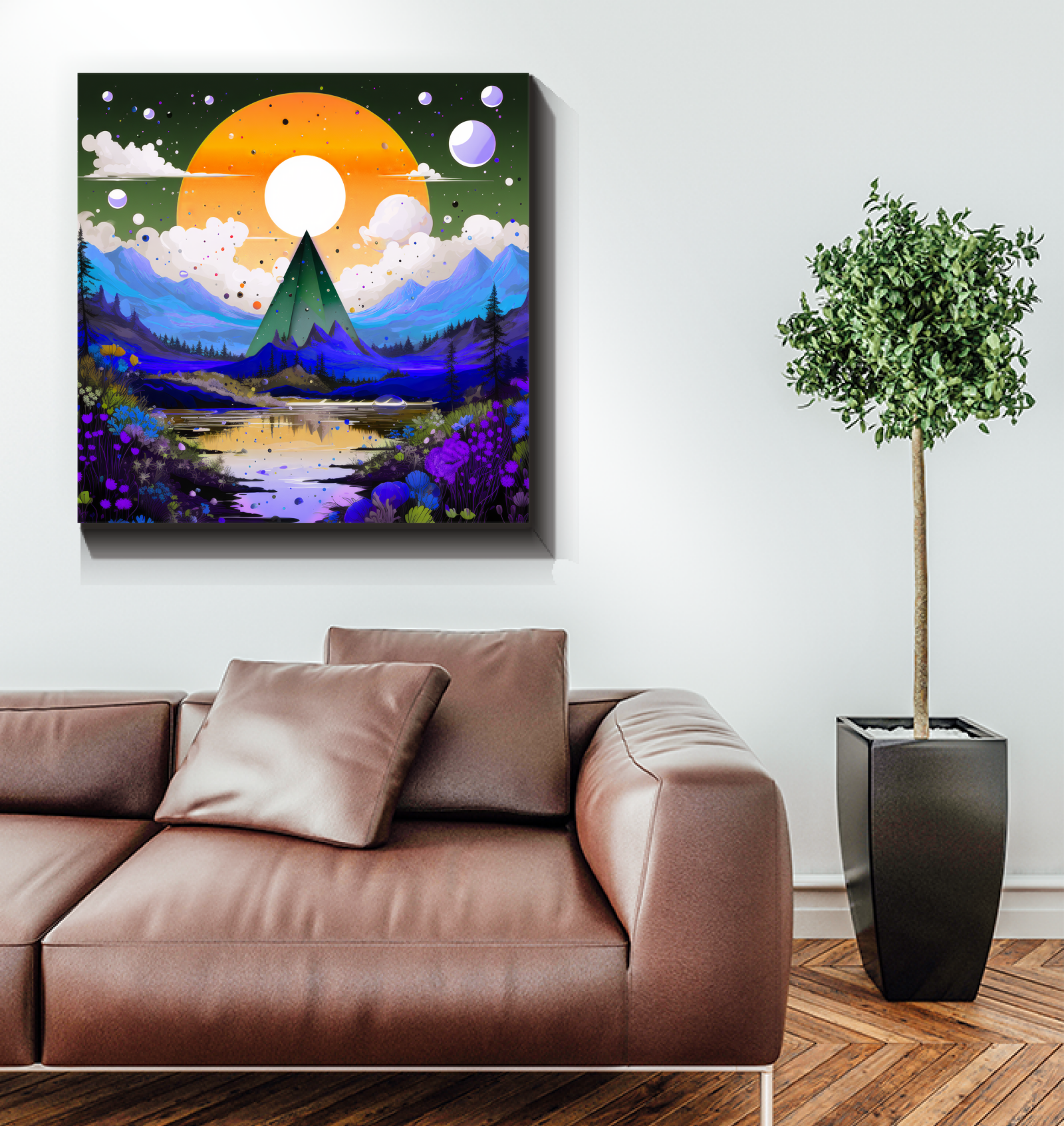 Enchanting Estuary Elegance River Landscape Canvas