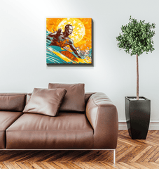 Surfing 5 18 Wrapped Canvas in a modern home