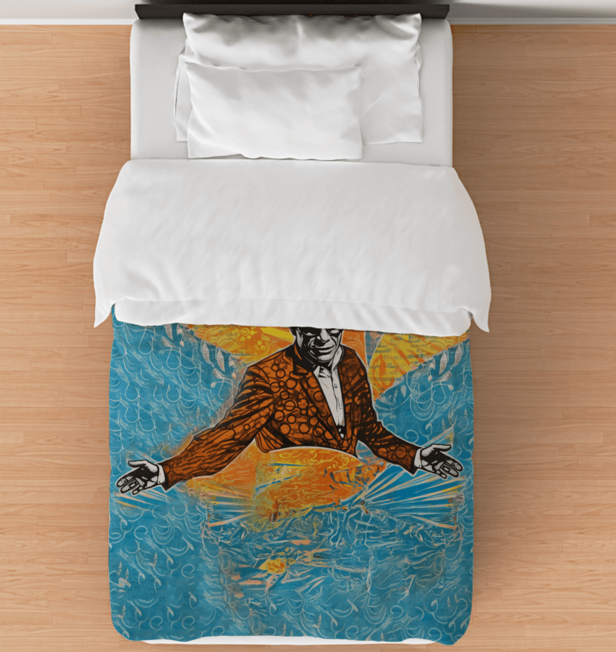 Stylish Surfing 5 21 Duvet Cover with a unique surfboard and wave motif for a trendy bedroom update.