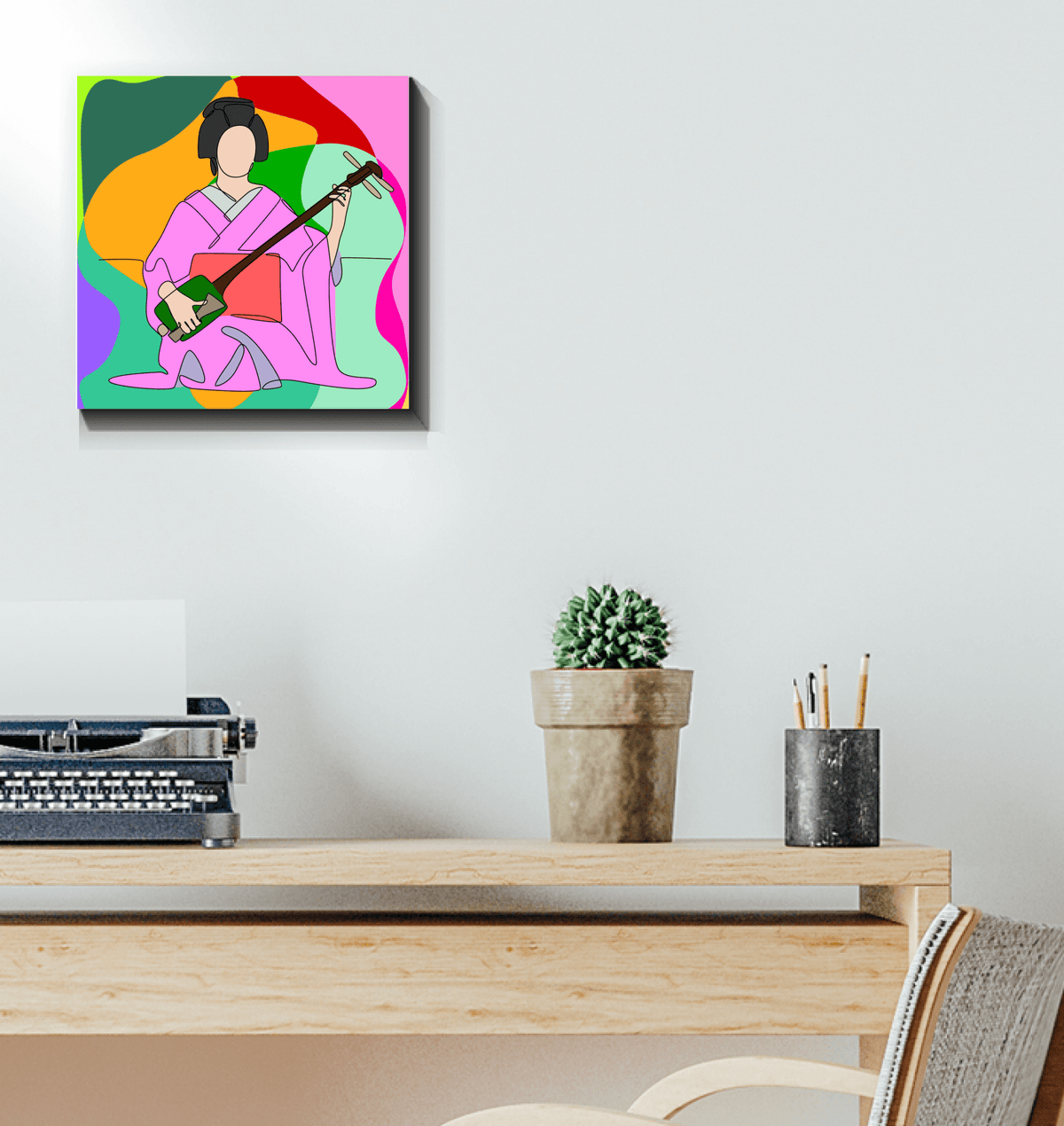 Geisha1 Wrapped Canvas - Beyond T-shirts