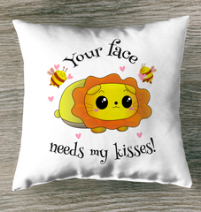 Needs My Kisses Outdoor Pillow