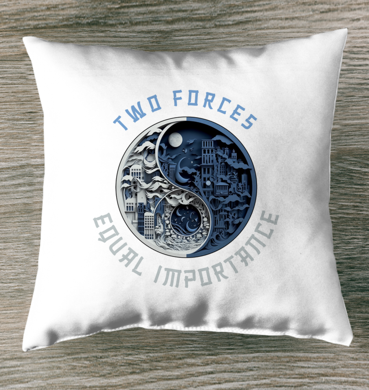 Ying Yang indoor pillow for Feng Shui harmony.