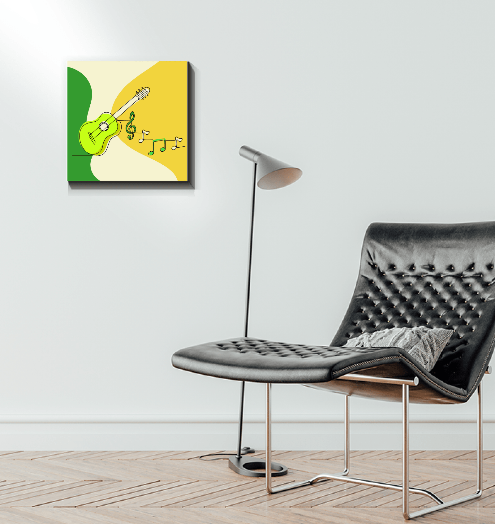 Guitar Line Art Wrapped Canvas - Beyond T-shirts