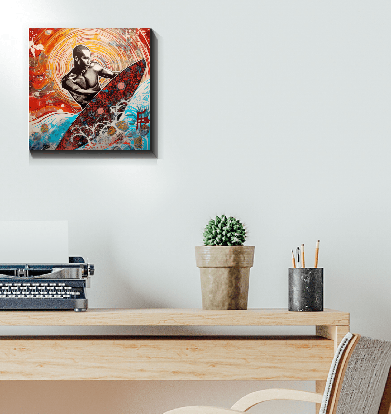 Surfing Serenity Canvas Art - Beyond T-shirts