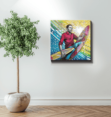 Vibrant surfing image on Surfing 5 20 Wrapped Art