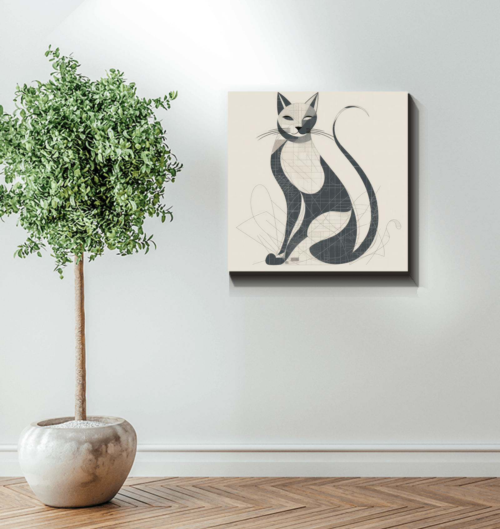 Elegant Cat Shadow Play Canvas - Beyond T-shirts
