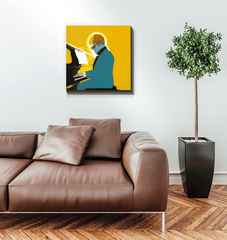 SurArt 90 Wrapped Canvas as the centerpiece in a luxe living room, adding a splash of sophistication.