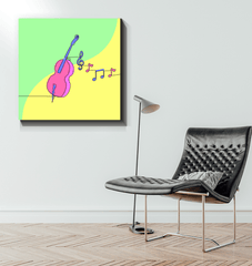 Violin Line Art 1 Wrapped Canvas - Beyond T-shirts
