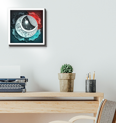 Ying Yang art with celestial motifs for wall decoration.