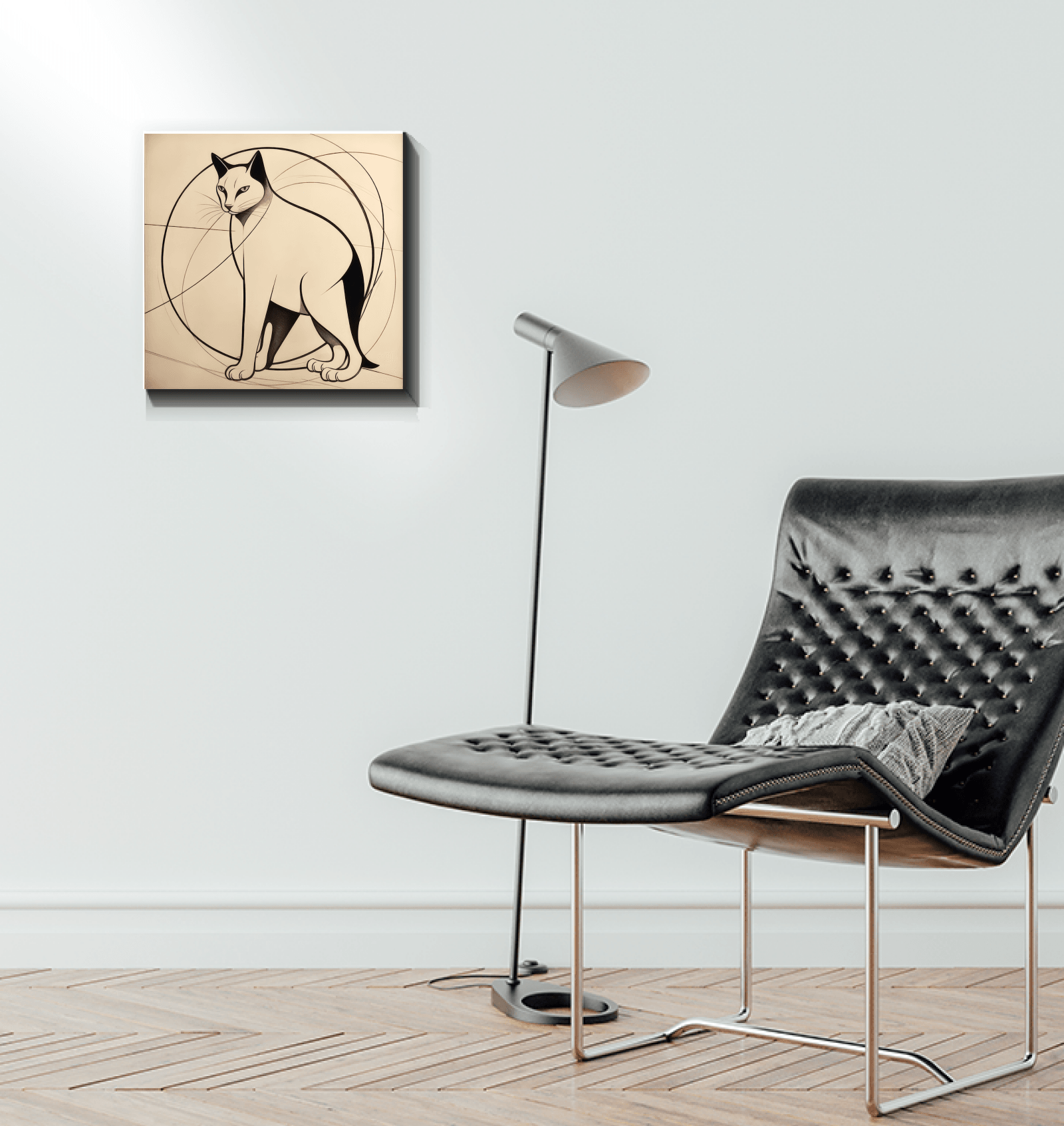 Majestic Feline Silhouette Canvas - Beyond T-shirts