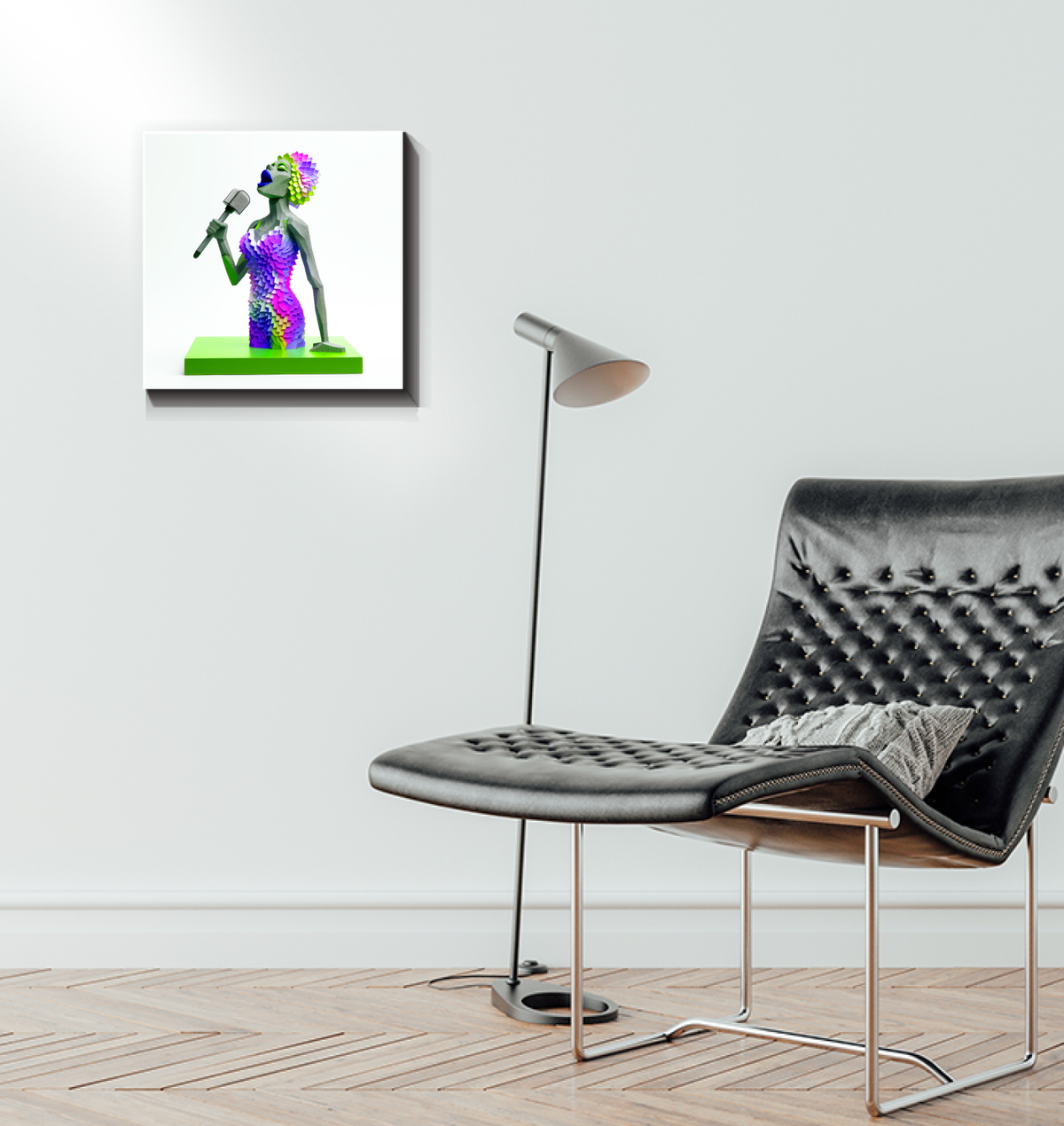Artistic representation of a midnight masquerade on canvas.