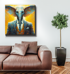 Elephant's Serene Oasis Wrapped Canvas