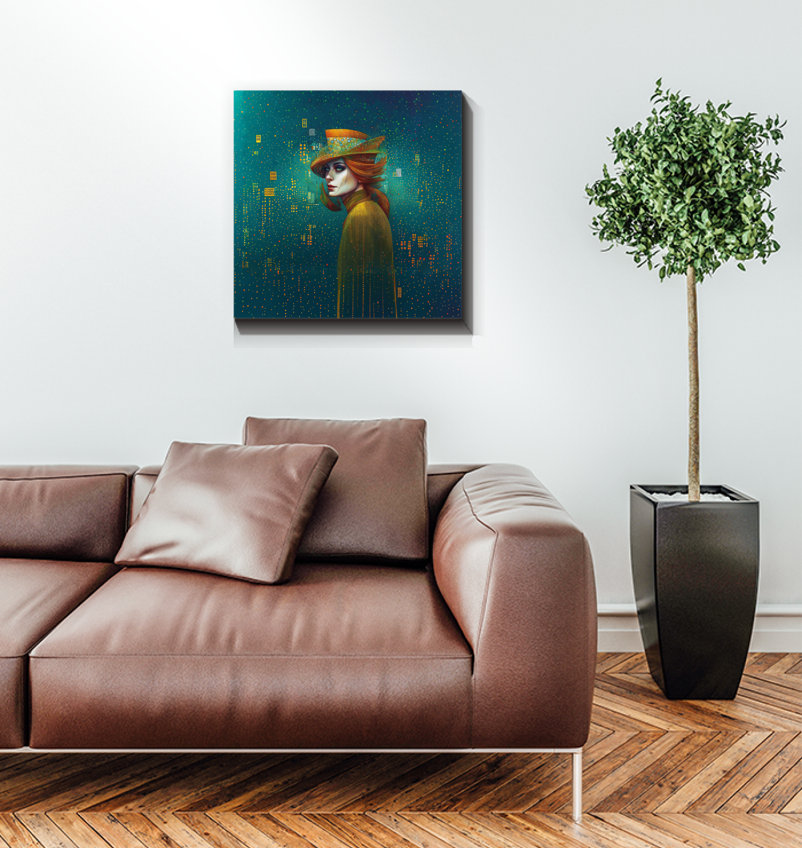 Sophisticated celestial-themed wrapped canvas