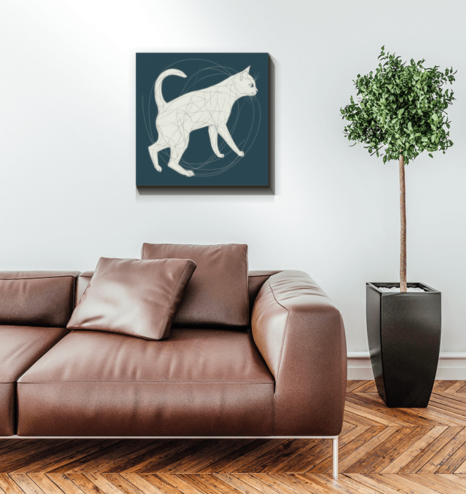 Mystical Cat Moonlit Stare Canvas - Beyond T-shirts