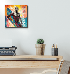 Surfing 5 13 Canvas art in a cozy room setting