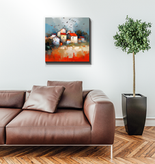 Tranquil Sunset Landscape Wrapped Canvas