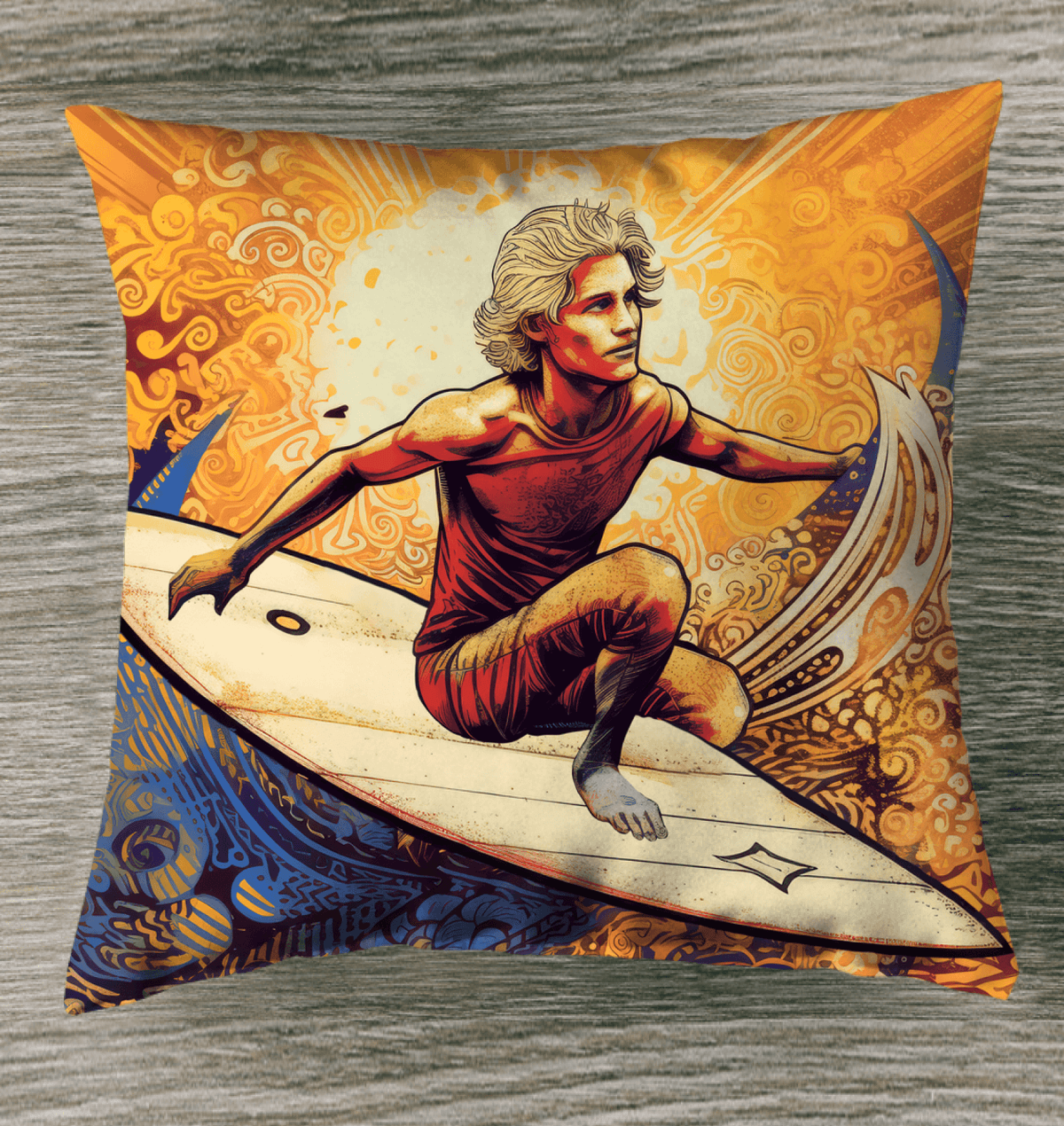 Wave Rider Accent Pillow - Beyond T-shirts