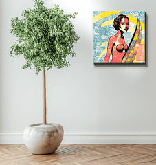Surfing 5 26T Wrapped Canvas in a bedroom
