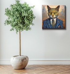 Artistic depiction of a cat on Feline Fancy Canvas.