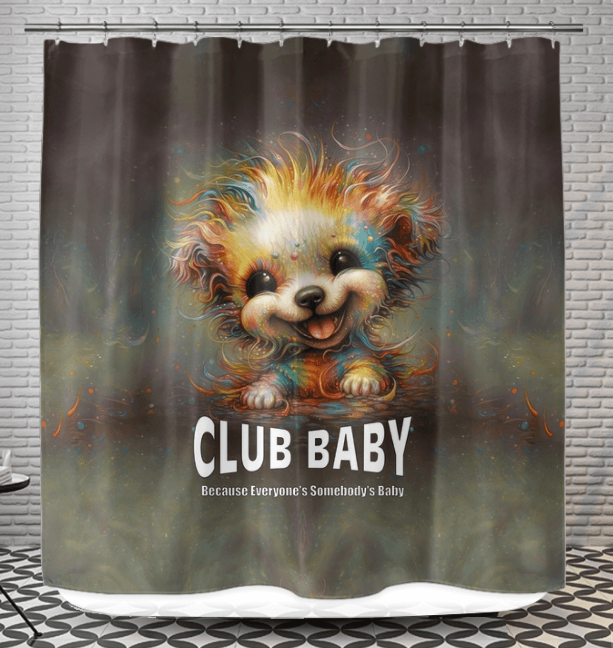 CB3-78 shower curtain displaying waterproof and mold-resistant features.