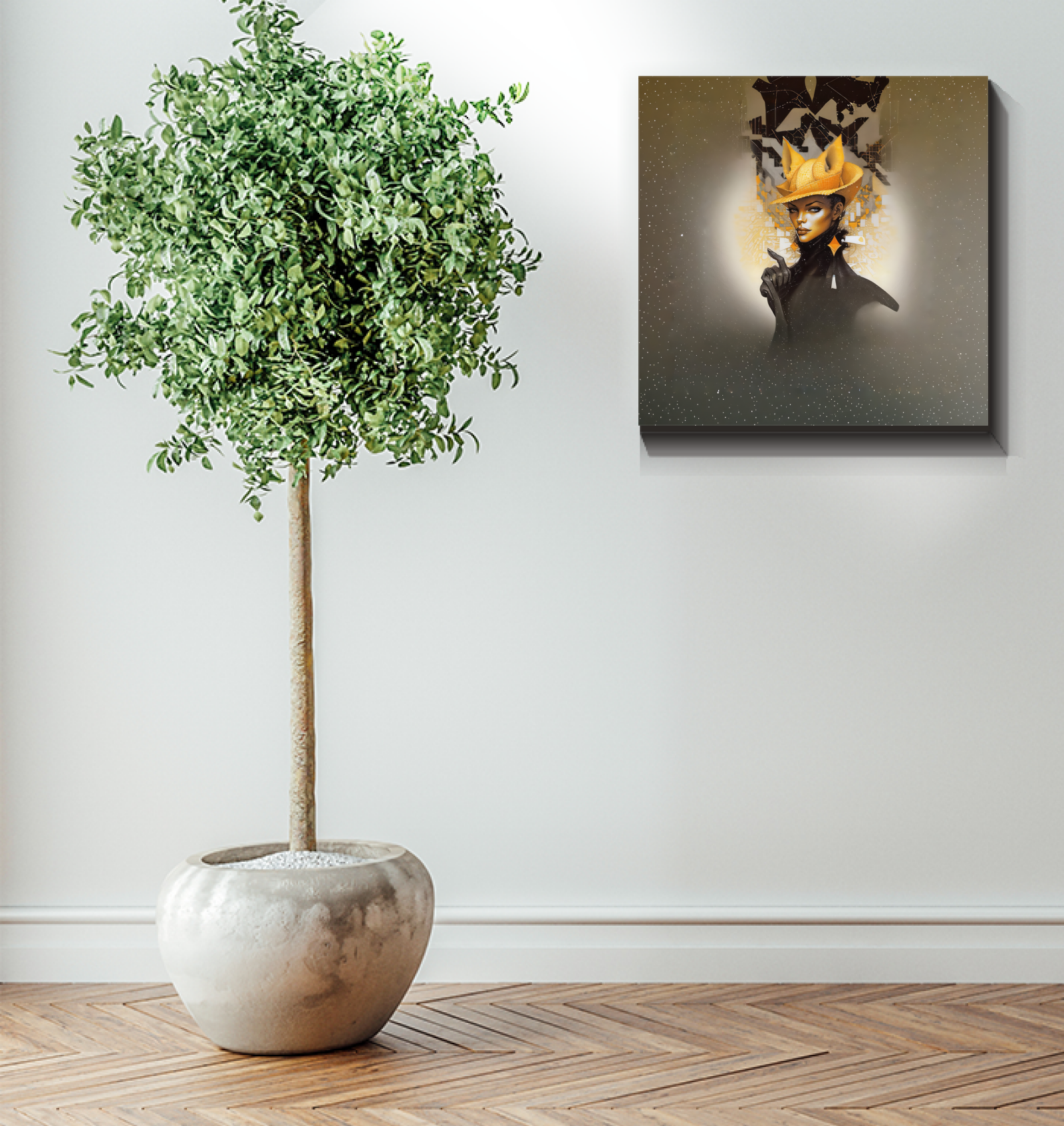 Modern abstract design, Elemental Harmony Wrapped Canvas