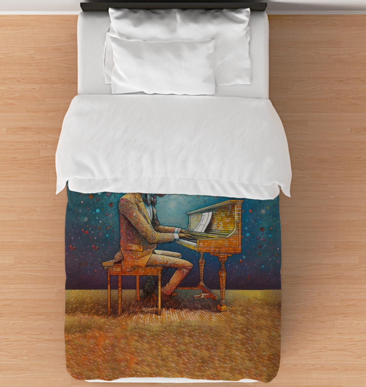 Cat's Dreamy Moonlight Duvet Cover