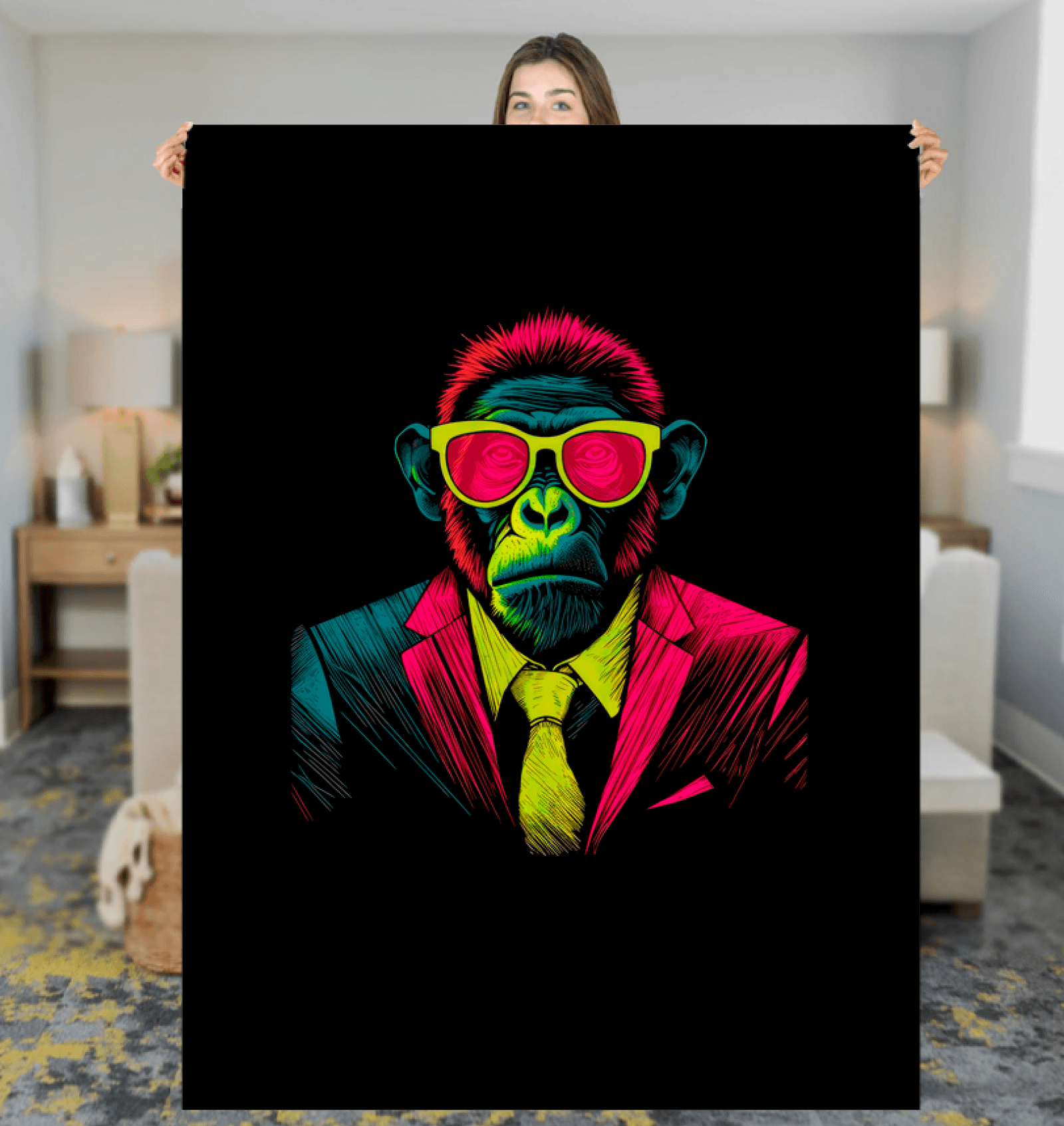 Cheeky Monkey Sherpa Blanket - Beyond T-shirts