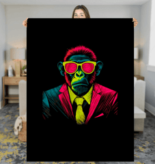 Cheeky Monkey Sherpa Blanket - Beyond T-shirts