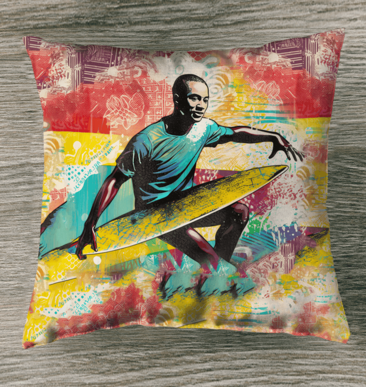 Surfing 1 45 Outdoor Pillow - Beyond T-shirts