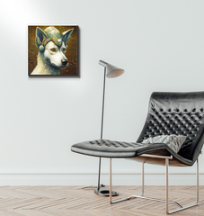 Playful dogs on canvas, ideal for office decoration.