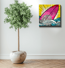 Surfing 5 32 Wrapped Canvas in a minimalist setting