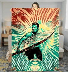 Tropical Tide Sherpa Throw - Beyond T-shirts