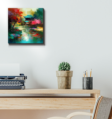 Sunset Serenity Landscape Wrapped Canvas