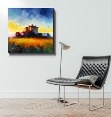 Starry Night Over the Canyon Wrapped Canvas