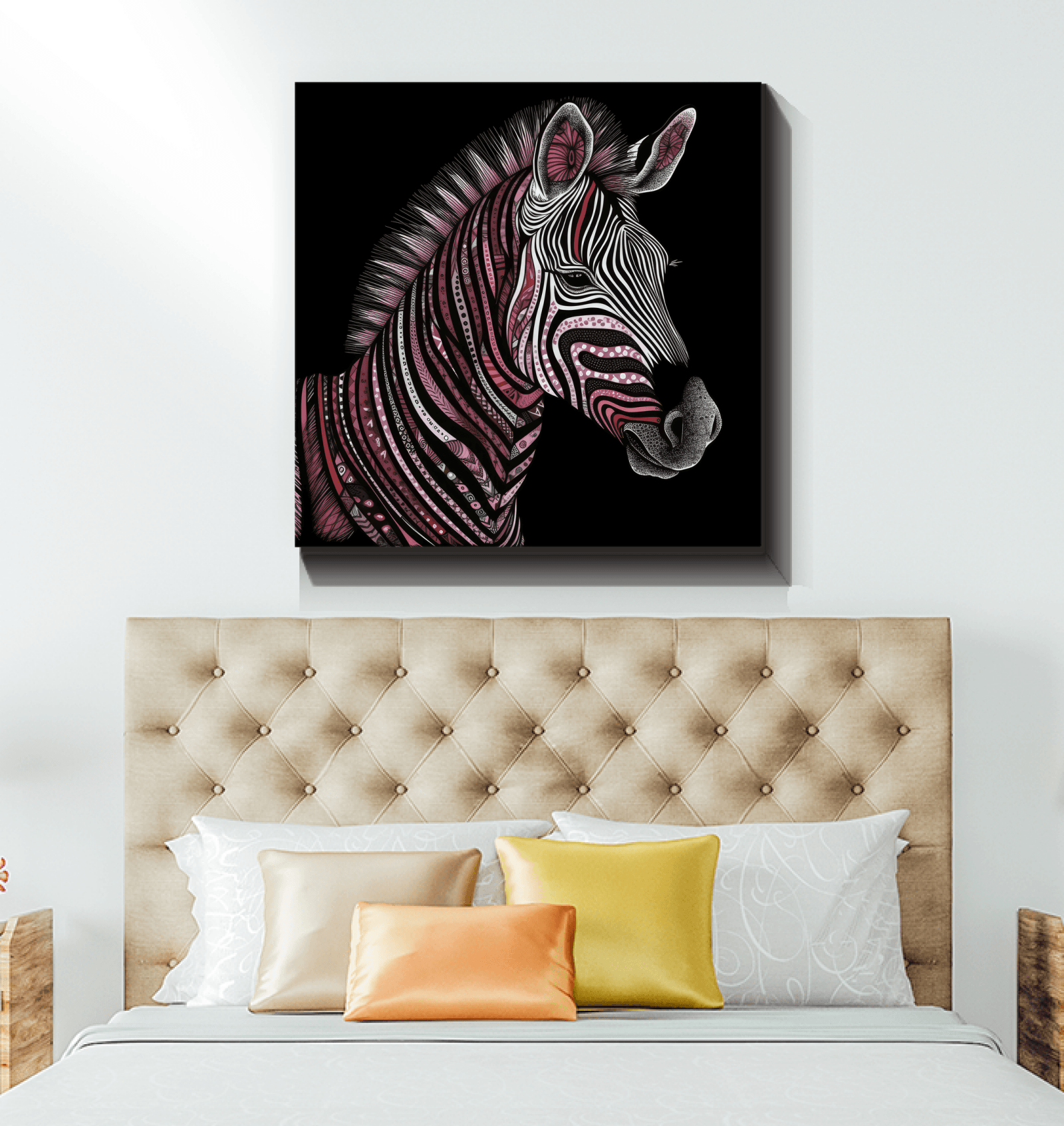 Majestic Zebra Run Canvas - Beyond T-shirts